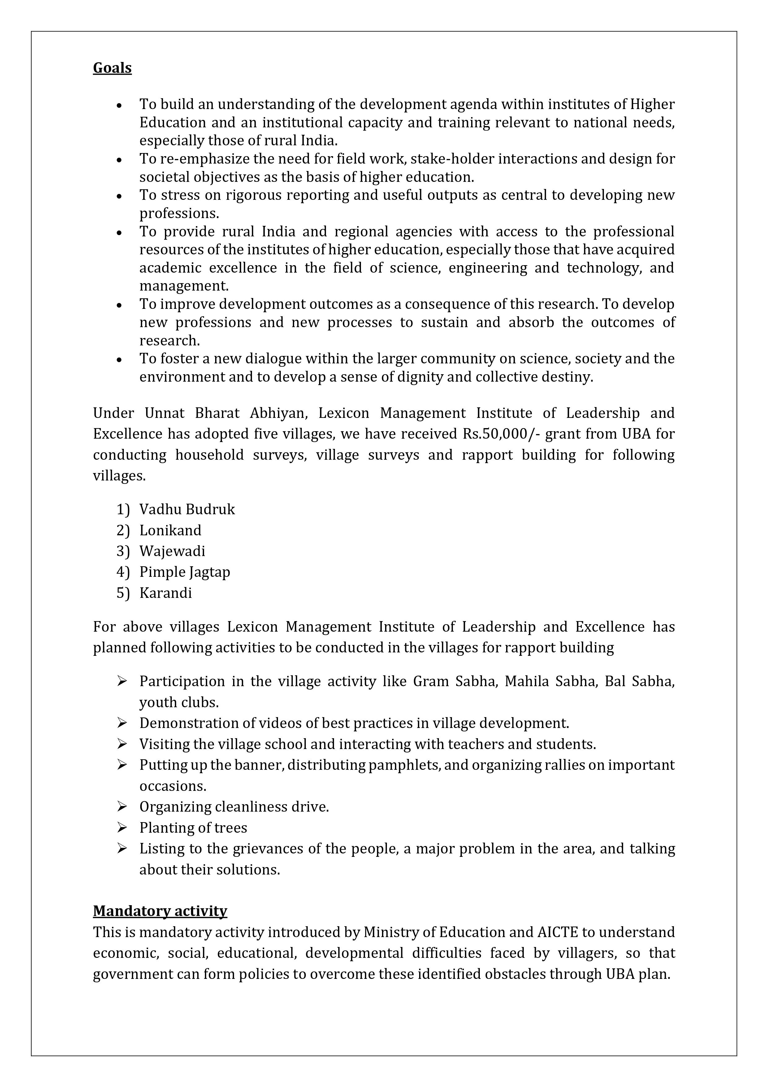 Unnat Bharat Abhiyan at Lexicon MILE Part 2